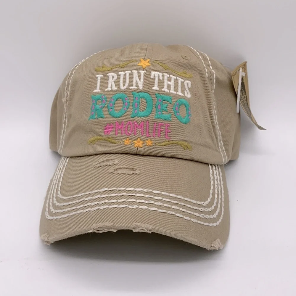 I Run This Rodeo Distressed Baseball Hat NWT - Picture 1 of 2